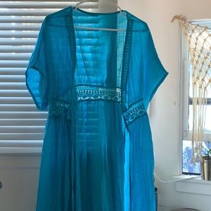 One size fits all blue cover up kimono